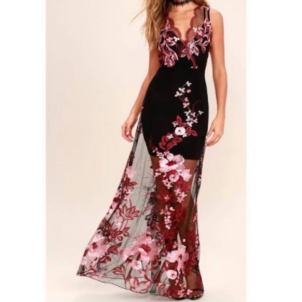 Lulu’s Mesh Overlay Floral Dress